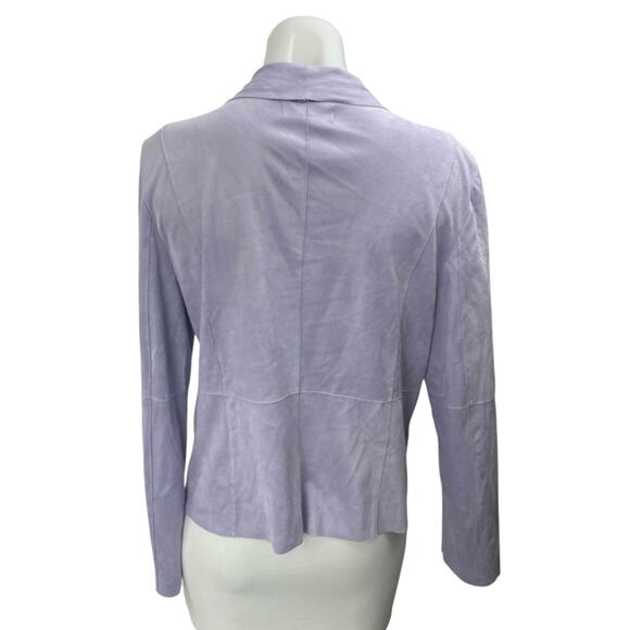 NWT Bagatelle Purple Faux Suede Drape Open Front Long Sleeve Coat Jacket Size L - Picture 2 of 5